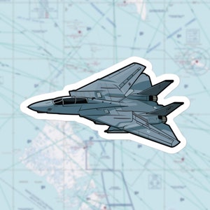 Classic F14 Tomcat Decal - High-Quality Vinyl Fighter Jet Sticker for Military Aviation Enthusiasts