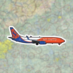 Decalque de vinil do Boeing 737 da Sun Country Airlines