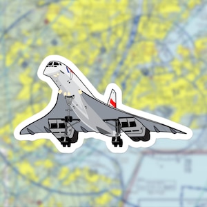 Classic Supersonic Concorde Plane Sticker Decal