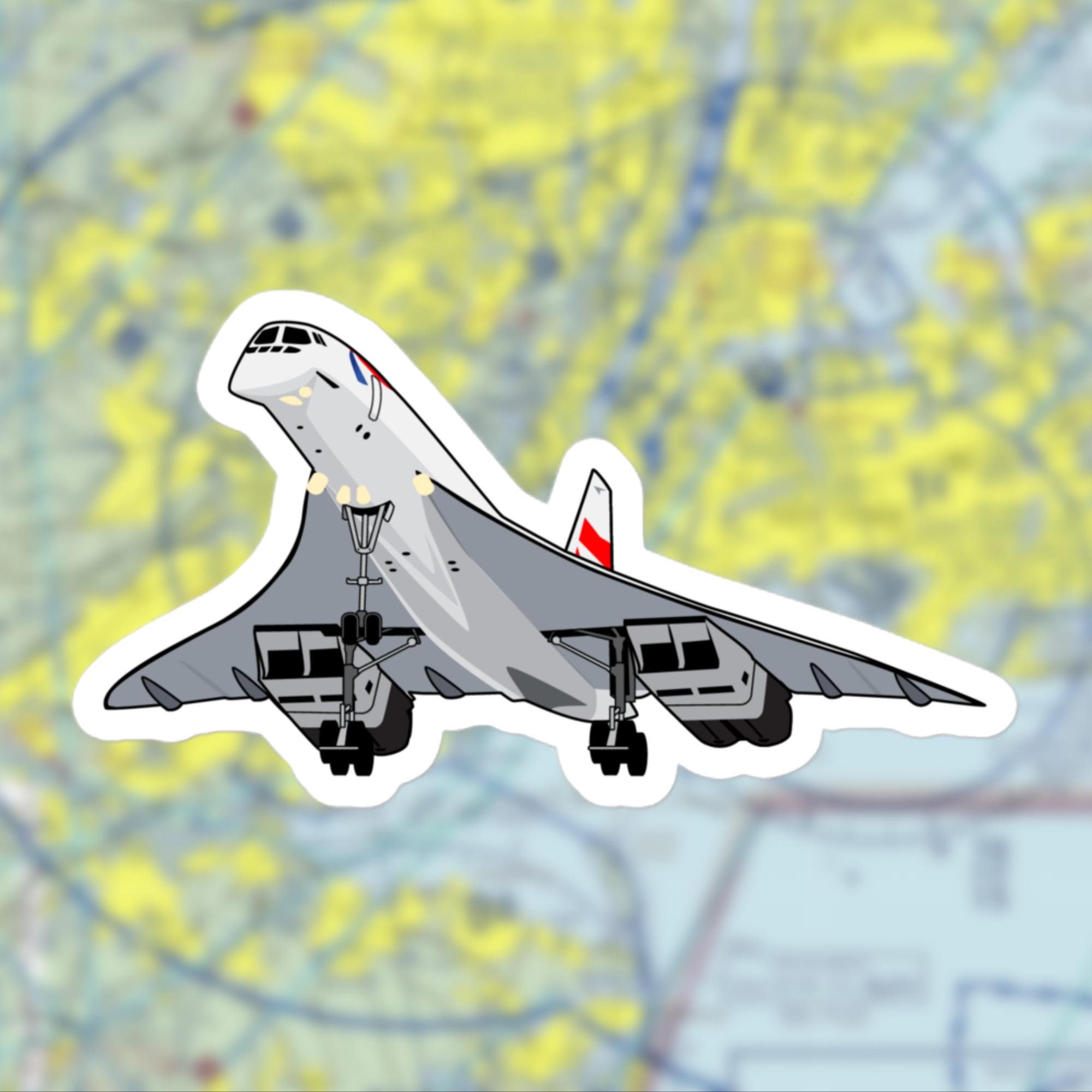 Classic Supersonic Concorde Plane Sticker Decal