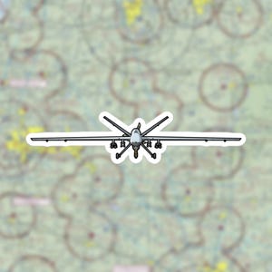 MQ-9 Reaper UAV Frontal View Sticker - Military Drone Decal