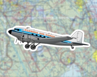 Vintage DC3 Florida Air Cargo Livery Decal - High-Quality Vinyl Sticker for Aviation Enthusiasts