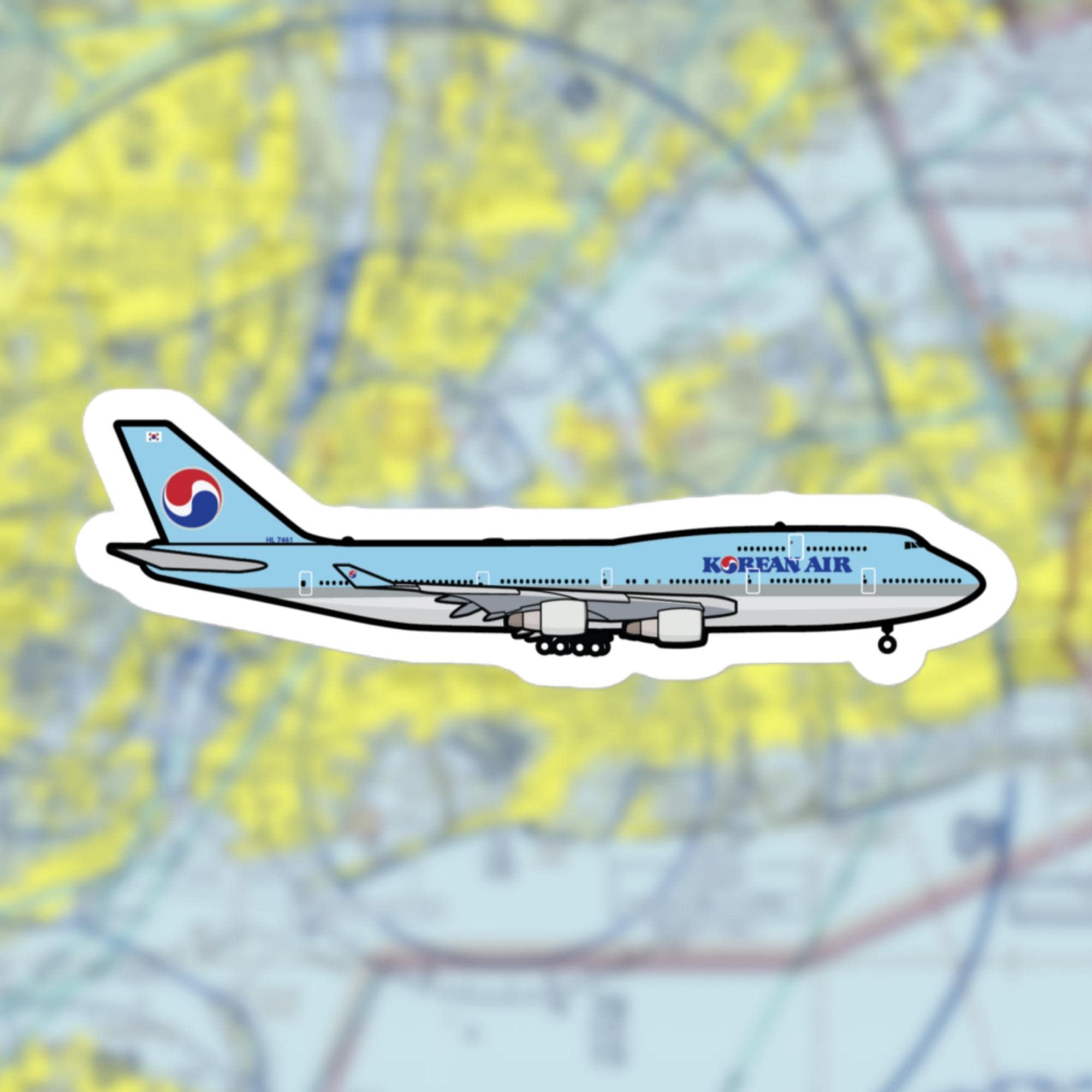 Korean Air 747-400 Vinyl Decal - Aircraft Sticker for