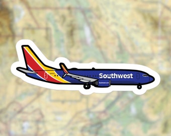 Lot De 2 Autocollants Vintage Southwest Airlines - Logo Original - Neuf