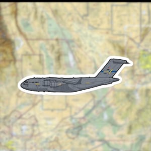 Decalque C-17 Globemaster III McGuire AFB - Adesivo de vinil durável para aeronaves militares para membros do serviço e reservistas