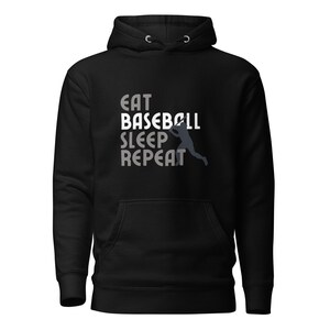Sudadera "Come béisbol, duerme y repite", sudadera "Come béisbol, duerme y repite", sudadera de béisbol, regalos de béisbol, ropa de béisbol