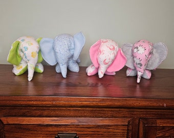 Stuffed Fabric Baby Elephant - A Sweet, Handcrafted Addition to Nursery Decor!