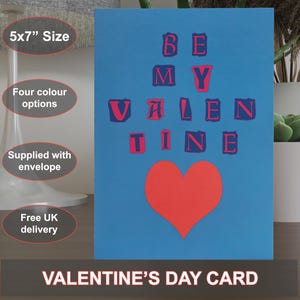5 x 7 Zoll, Valentinstagskarte, Pop Art Stil Grußkarte, originales Design mit enthalten Kraftpapier-Umschlag und kostenlose UK Lieferung.