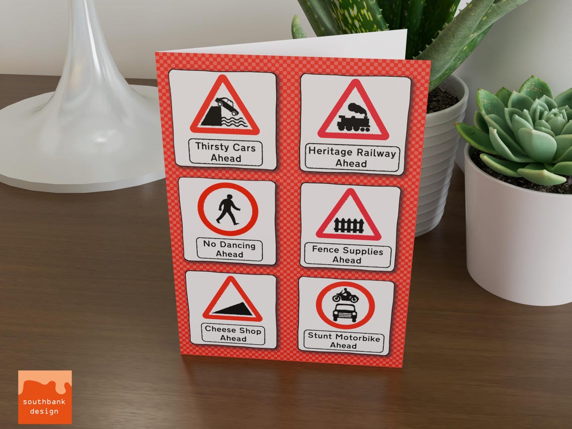 Driving Test Pass Card: Humorous Road Sign Design (digital Download) - Etsy