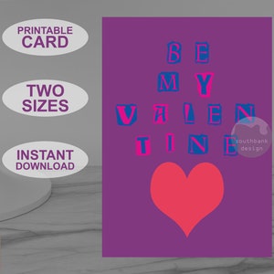 Tarjeta de San Valentín imprimible, estilo pop art, perfecta para tu pareja… ¡o futura pareja! Diseño original de descarga instantánea.