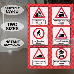 Carte de fête A5 et 5 x 7 pouces instantanément imprimable, carte de réussite pour l'examen de conduite automobile amusante, téléchargement numérique du design original.