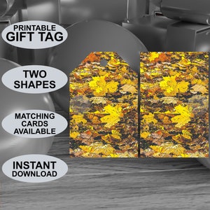 Etichette regalo stampabili con tema colore autunnale. Aspetto della pittura ad acquerello. Adatto a tutte le occasioni. Scaricamento digitale. Design originale.