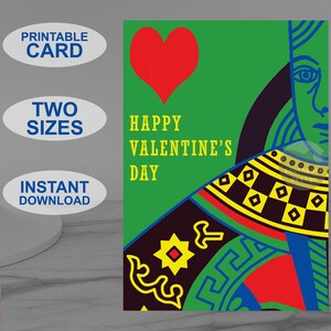 Cartão de Dia dos Namorados para impressão, cartão de felicitações estilo pop art perfeito para seu parceiro... ou futuro parceiro! Design original para download instantâneo.