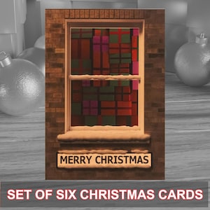 Pack de 6 Tarjetas Navideñas de estilo tradicional pero contemporáneo ideales para las fiestas navideñas. Se suministra con sobres kraft. Diseño original.