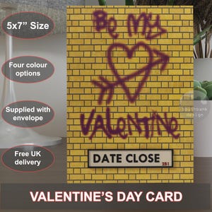 5 x 7 Zoll, Valentinstagskarte, Pop Art Stil Grußkarte, originales Design mit enthalten Kraftpapier-Umschlag und kostenlose UK Lieferung.
