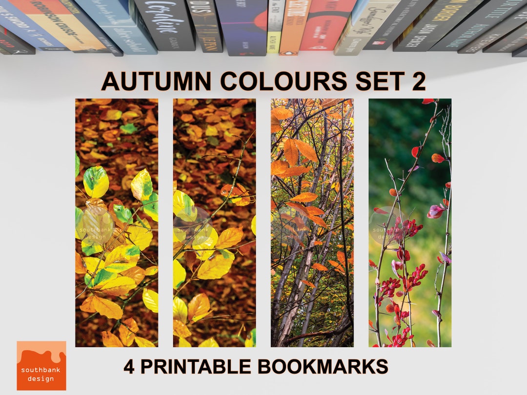 Printable Bookmarks With Autumn Theme. 4 Woodland Foliage Fall Images ...