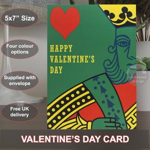 5 x 7 Zoll, Valentinstagskarte, Pop Art Stil Grußkarte, originales Design mit enthalten Kraftpapier-Umschlag und kostenlose UK Lieferung.