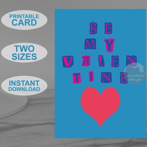 Druckbare Valentinstagskarte, Grußkarte im Pop-Art-Stil, perfekt für Ihren Partner ... oder zukünftigen Partner! Original Design sofort download.