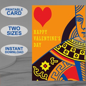 Cartão de Dia dos Namorados para impressão, cartão de felicitações estilo pop art perfeito para seu parceiro... ou futuro parceiro! Design original para download instantâneo.