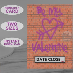 Tarjeta de San Valentín imprimible, tarjeta de felicitación estilo pop art perfecta para tu pareja… ¡o futura pareja! Diseño original de descarga instantánea.
