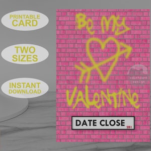 Tarjeta de San Valentín imprimible, tarjeta de felicitación estilo pop art perfecta para tu pareja… ¡o futura pareja! Diseño original de descarga instantánea.