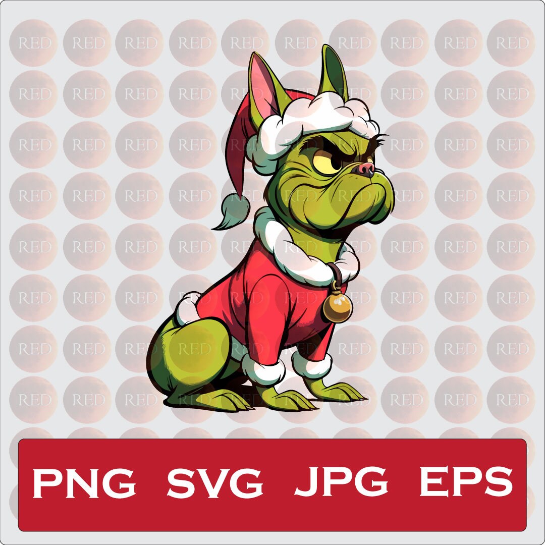 Grinch French Bulldog SVG Grinch Dog EPS Grinch Svg Etsy Canada