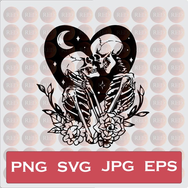 The Lovers svg, Skeleton Lovers svg, Valentine skeleton png, Skeleton Love svg, Love Skeleton svg, Skeleton Heart png, Instant Download