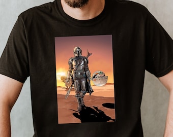 The Mandalorian And Grogu Mandalore Unisex Premium T-shirt The Child Shirt Bounty Hunter Jedi Luke Skywalker Gift For Men May The 4th