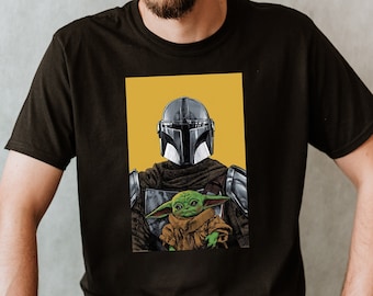 The Mandalorian And Grogu Mandalore Unisex Premium T-shirt The Child Shirt Bounty Hunter Jedi Luke Skywalker Gift For Men May The 4th