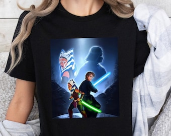 Ahsoka Tano And Anakin Premium Unisex T-shirt Star Wars Rebels Clone Wars Sabine Wren Tee Shirt Star Wars Lover Gift Galaxy's Edge Shirt