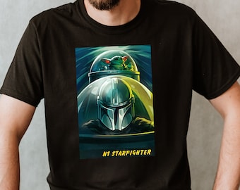 The Mandalorian N1 Naboo Starfighter Unisex Premium T-shirt Grogu The Child Shirt Bounty Hunter Jedi Luke Skywalker Gift For Men May The 4th