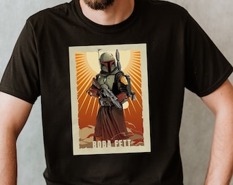 Boba Fett Bounty Hunter Premium Unisex T-shirt Star Wars Galaxy's Edge Shirt Gift For Birthday The Mandalorian Tatooine Gift For Him