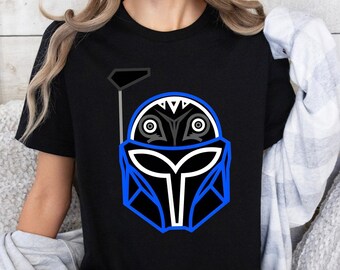 The Mandalorian Bo Katan Helmet Minimalist Art Unisex Premium T-shirt Ahsoka Tano Shirt Darksaber Tee Star Wars Mandalore Clone Wars Disney