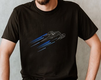 The Mandalorian N1 Naboo Starfighter Unisex Premium T-shirt Grogu The Child Shirt Bounty Hunter Jedi Luke Skywalker Gift For Men May The 4th