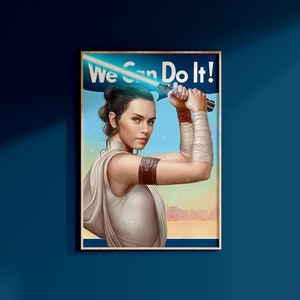 Star Wars Rey Skywalker Poster Art Print Kylo Ren May The 4th Wall Art Galaxy&#39;s Edge Disney Home Decor First Order Birthday Gift For Geek