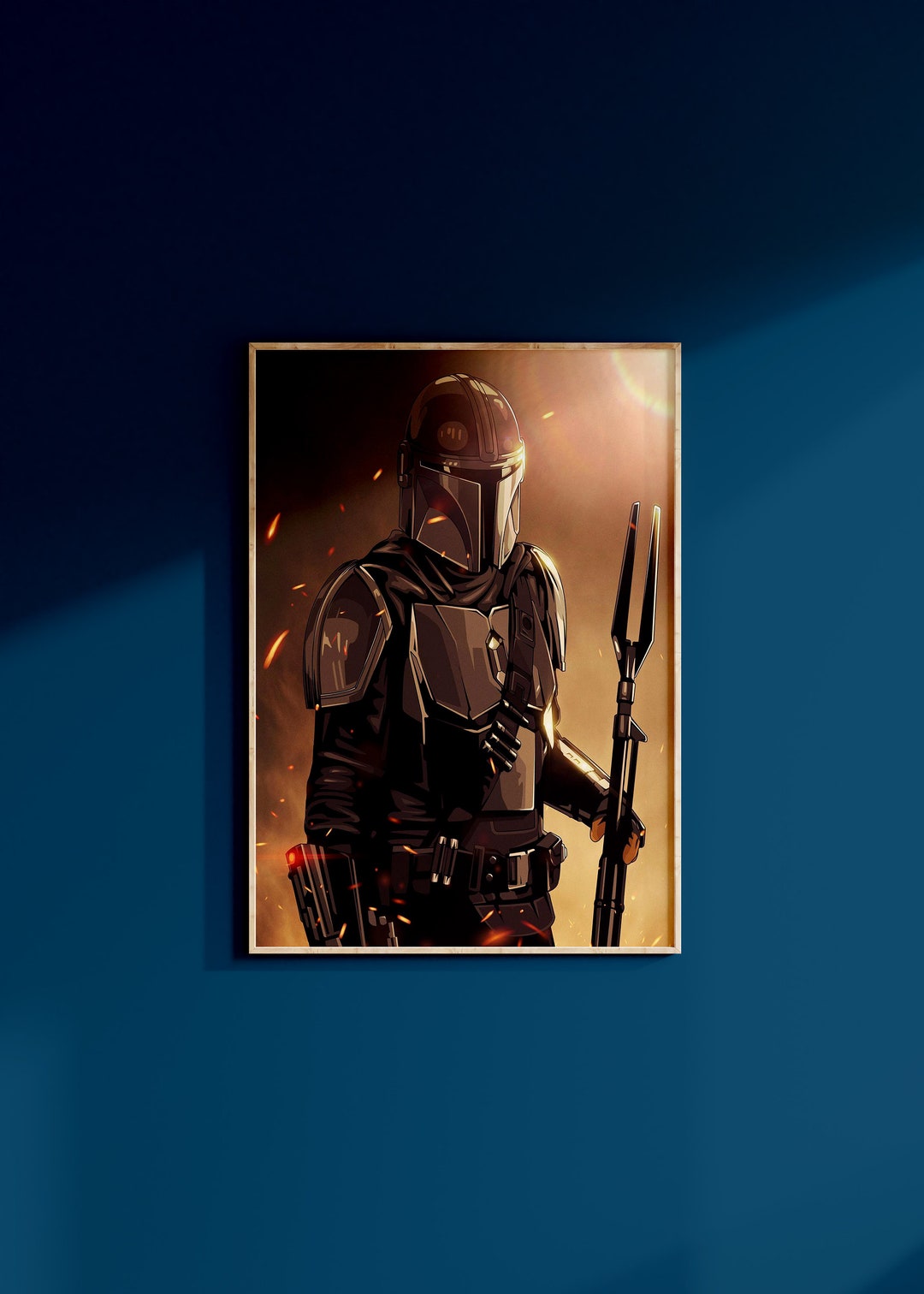 Star Wars the Mandalorian Din Djarin Poster Art Print May the 4th Wall ...