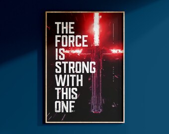 Star Wars Kylo Ren Lightsaber First Order Poster Art Print May The 4th Wall Art Galaxy's Edge Disney Home Decor Birthday Gift For Geek Him