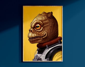 Star Wars Bossk Bounty Hunter Poster Print May The 4th Wall Art Galaxy&#39;s Edge Disney Home Decor Birthday Gift For Geek Gift For Him