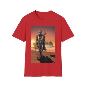 The Mandalorian y Grogu Mandalore Camiseta premium unisex La camisa infantil Cazarrecompensas Jedi Luke Skywalker Regalo para hombres El 4 de mayo Red