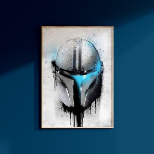 Star Wars The Mandalorian Din Djarin Poster Art Print May The 4th Wall Art Galaxy&#39;s Edge Disney Home Decor Birthday Gift For Geek For Him