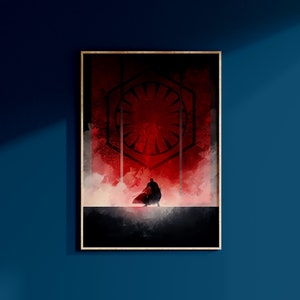 Star Wars Kylo Ren First Order Poster Art Print May The 4th Wall Art Galaxy&#39;s Edge Disney Home Decor Birthday Gift For Geek Gift For Him
