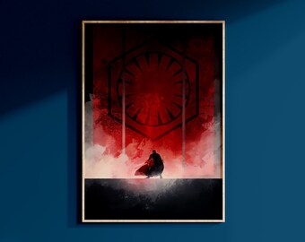 Star Wars Kylo Ren First Order Poster Art Print May The 4th Wall Art Galaxy's Edge Disney Home Decor Birthday Gift For Geek Gift For Him
