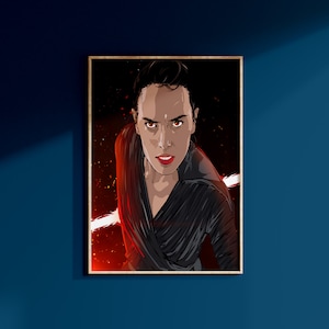 Star Wars Rey Skywalker Poster Art Print Kylo Ren May The 4th Wall Art Galaxy&#39;s Edge Disney Home Decor First Order Birthday Gift For Geek
