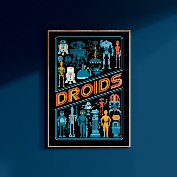 Star Wars Droids Poster Art Print May The 4th Wall Art  Galaxy's Edge Disney Home Decor Birthday Gift For Geek For Him