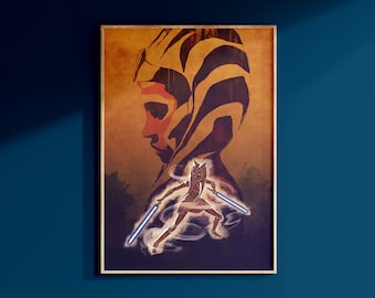 Star Wars Ahsoka Tano The Mandalorian Poster Art Print May The 4th Wall Art Galaxy's Edge Disney Home Decor Birthday Gift For Geek For Him