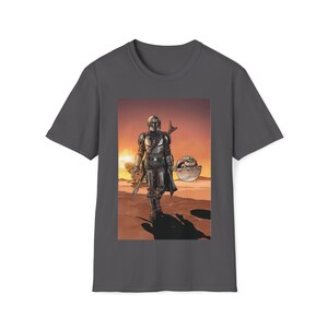 The Mandalorian y Grogu Mandalore Camiseta premium unisex La camisa infantil Cazarrecompensas Jedi Luke Skywalker Regalo para hombres El 4 de mayo Charcoal