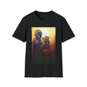 Star Wars The Mandalorian y Grogu Camiseta premium unisex La camisa infantil Cazarrecompensas Jedi Luke Skywalker Regalo para hombres El 4 de mayo Black