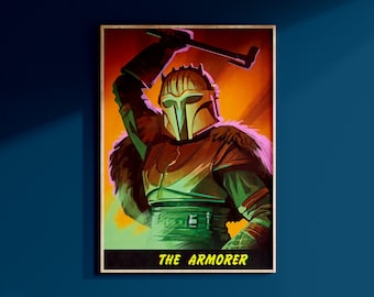 Póster de armadura Beskar de Star Wars The Mandalorian The Armorer, impresión del 4 de mayo, arte de pared, Galaxy's Edge, decoración de Disney, regalo de cumpleaños para un friki
