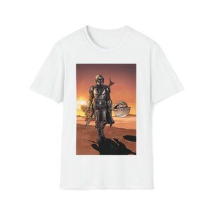 The Mandalorian y Grogu Mandalore Camiseta premium unisex La camisa infantil Cazarrecompensas Jedi Luke Skywalker Regalo para hombres El 4 de mayo White