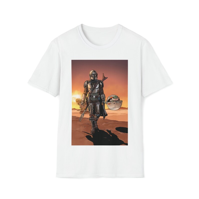 The Mandalorian y Grogu Mandalore Camiseta premium unisex La camisa infantil Cazarrecompensas Jedi Luke Skywalker Regalo para hombres El 4 de mayo White